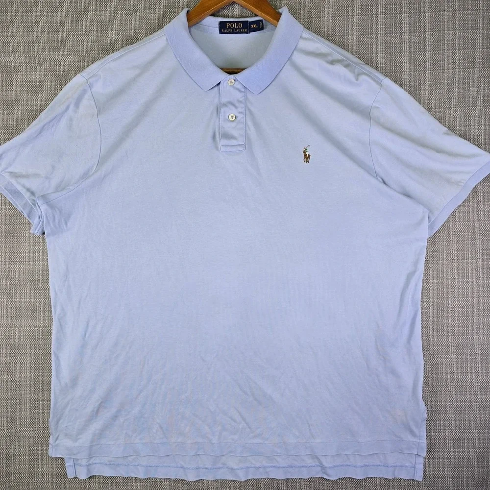 Polo Ralph Lauren Classic Fit Polo Shirt XXL Light Blue Preppy Casual